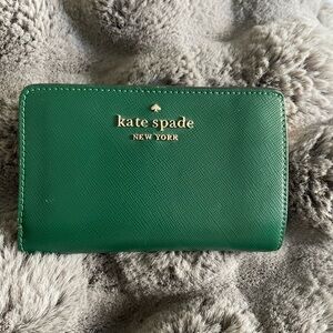 Kate Spade Green Saffiano Leather Bifold Wallet
